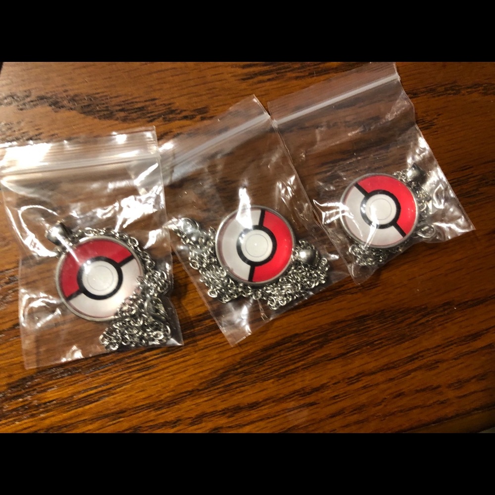 New Pokémon pokeball shape silver plated necklaces